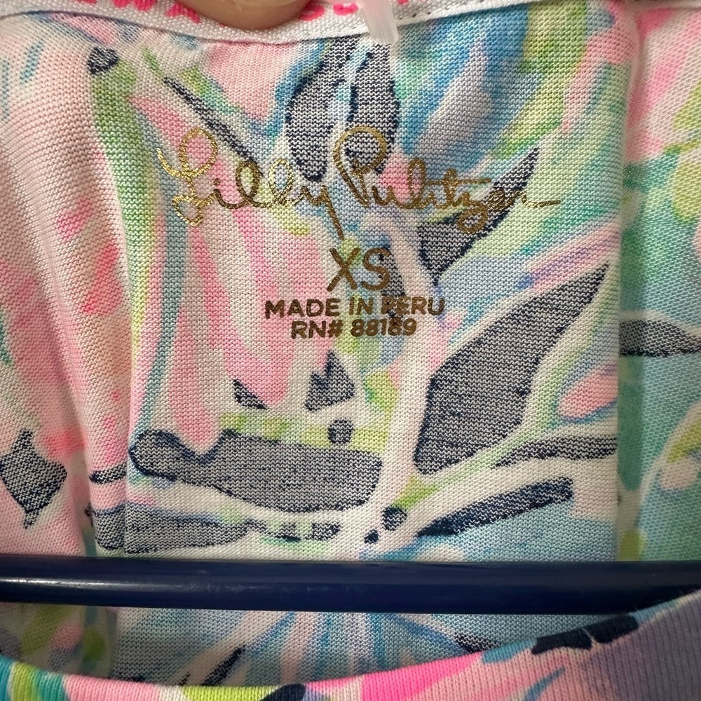 Lilly Pulitzer Finn T-Shirt Dress Long Sleeve Multi Bermudaful Size XS - Picture 3 of 7